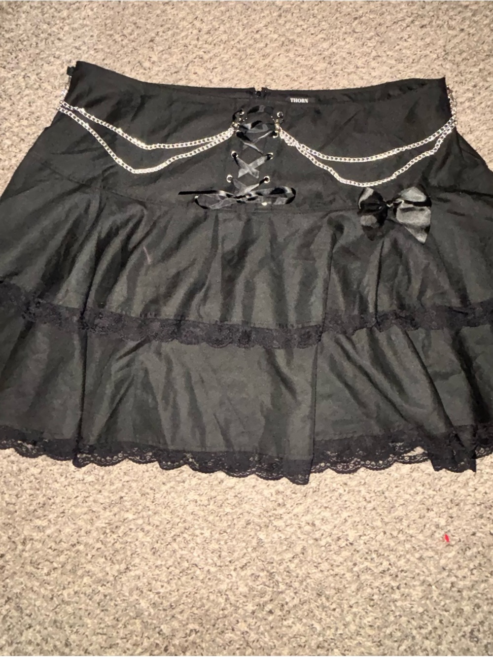Whimsigoth Hot Topic Black Goth Tiered Chain Mini Skirt Plus Size 3